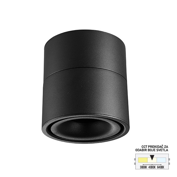 LED nadgradna lampa LN-07-9 CCT BK