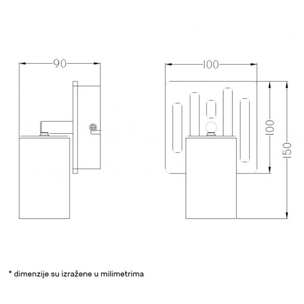 TALIA 65 SPOT SVETILJKA 1*GU10 CRNA/DRVO