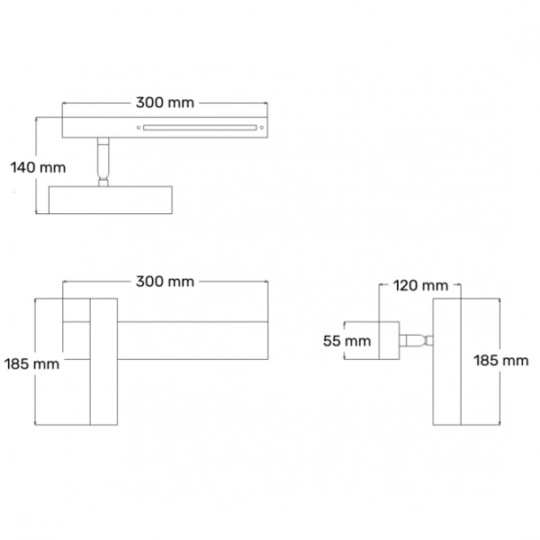 SOLEA 9 ZIDNA LAMPA 15W 3000K CRNA