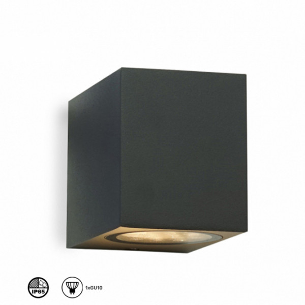 SVETILJKA W10411 ZIDNA 1*GU10 IP65 TAMNO SIVA