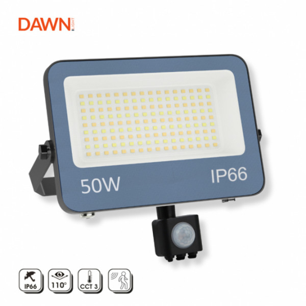 DAWN LED REFLEKTOR SENZOR GN-FL913S-50W CCT 5000lm 110° IP66