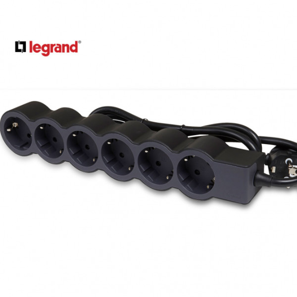 LG 694558 PRODUZNI BLOK 6X2P+E 1.5M (CRNA/T.SIVA)