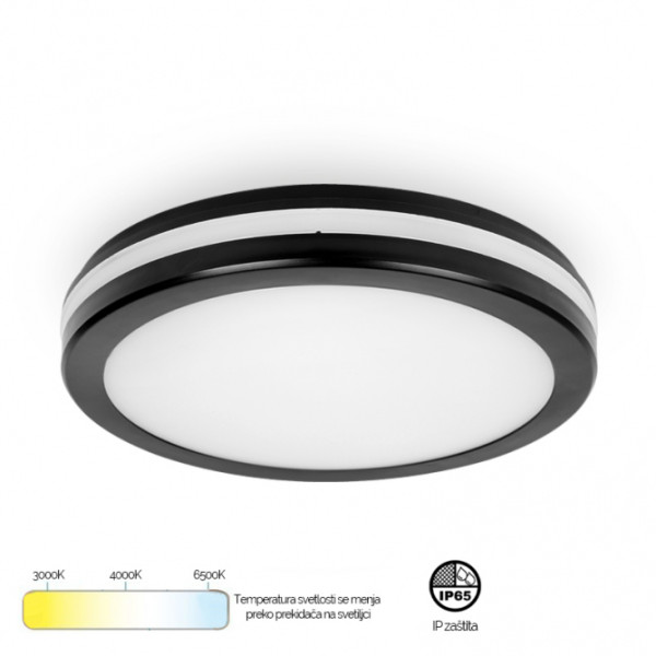 LED PLAFONJERA X09-300-24W 3000/4000/6500K IP65 CRNA